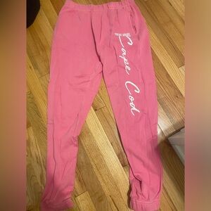 Large light pink sweatpants with cape cod lettering